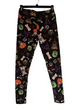 Celebrate Halloween Dogs in Costume Leggings Women's Small High Rise Fitted NEW